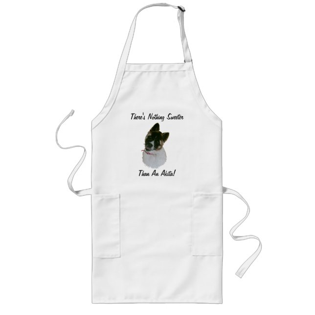 picture of very cute puppy head tip akita dog long apron (Front)