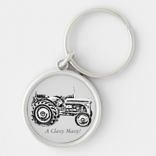 picture of vintage Gray massey fergison tractor Keychain