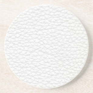 Picture of White Leather. Sandstone Coaster