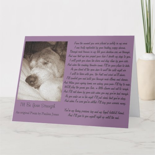 picture osleeping old dog sympathy poem card