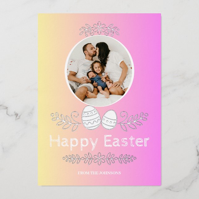 Picture-perfect Easter  Foil Holiday Card (Front)