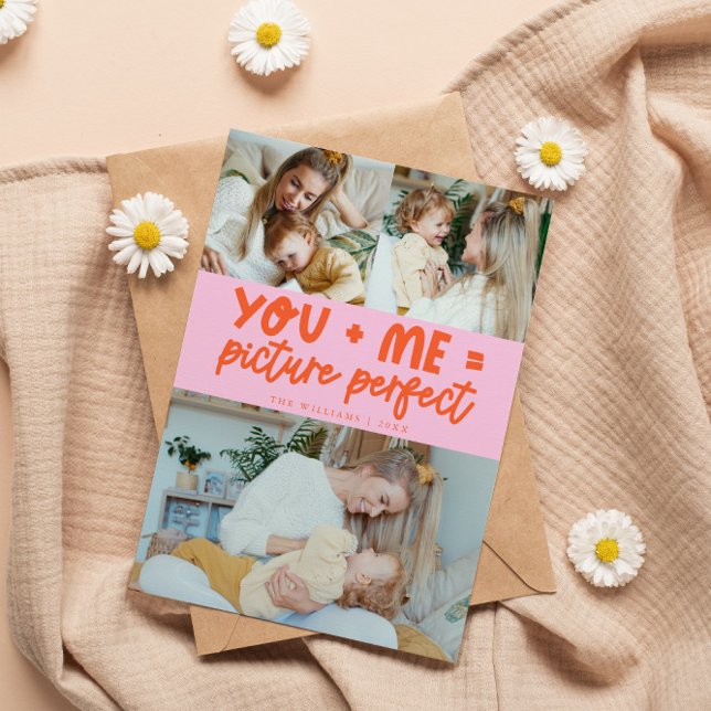 Picture Perfect Orange Pink Photo Valentines Day Holiday Card (Creator Uploaded)