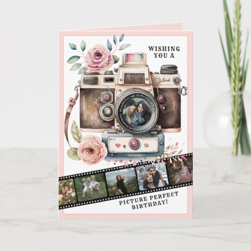 Picture Perfect  Vintage Camera  Birthday Photo  Card