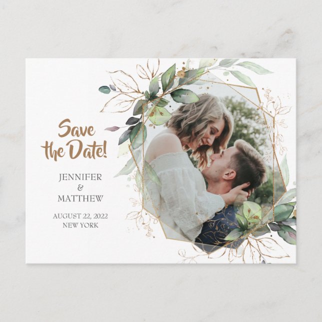 Picture Save The Date Wedding Postcard (Front)