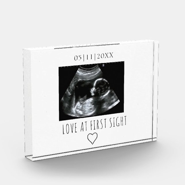  Picture Sonogram Gift Baby Ultrasound Photo Block (Left)
