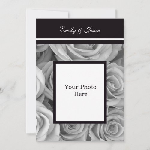 Picture Wedding Invitation with Rose Border