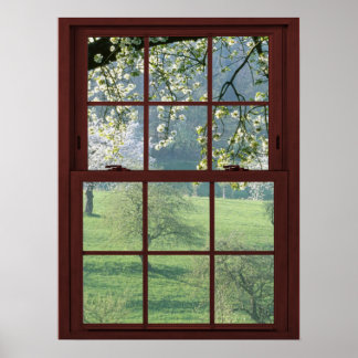 Picture Window Landscape - Cherry Blossoms Poster