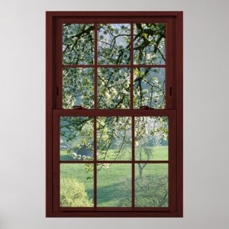 Picture Window Landscape - Cherry Blossoms. Poster