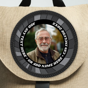 Picture with Black and gray Border - Ray Pattern Patch