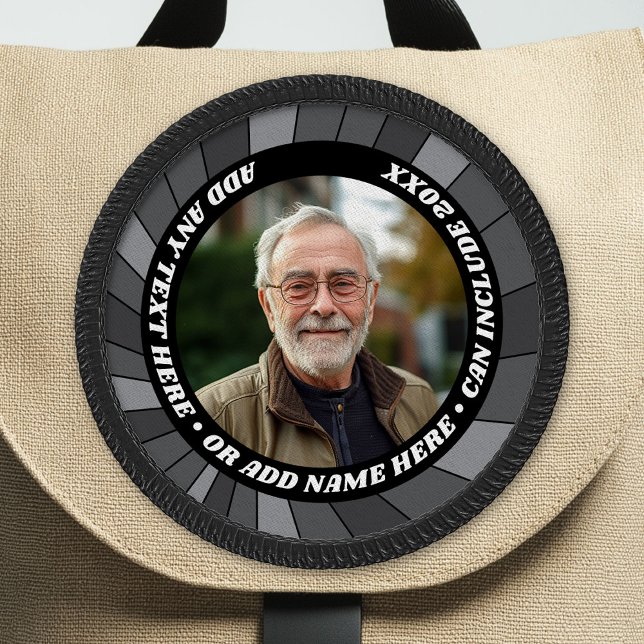 Picture with Black and gray Border - Ray Pattern Patch (Custom Patch with Photo)