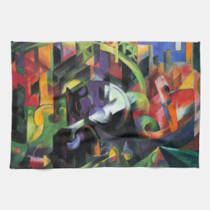 Picture with Cattle by Franz Marc, Vintage Art Kitchen Towel