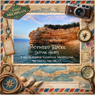 Pictured Rocks – Lake Superior’s Painted Cliffs Postcard
