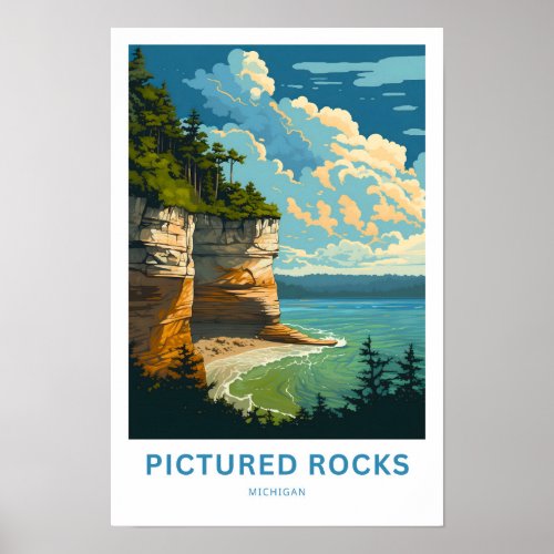 Pictured Rocks Michigan Travel Print