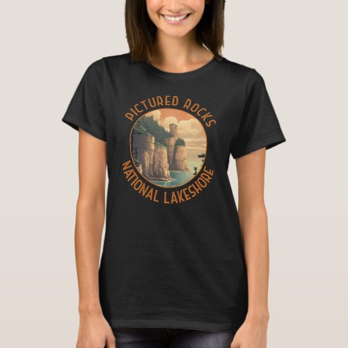 Pictured Rocks National Lakeshore Distressed Retro T_Shirt