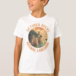 Pictured Rocks National Lakeshore Distressed Retro T-Shirt