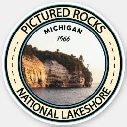 Pictured Rocks National Lakeshore Michigan Badge Sticker