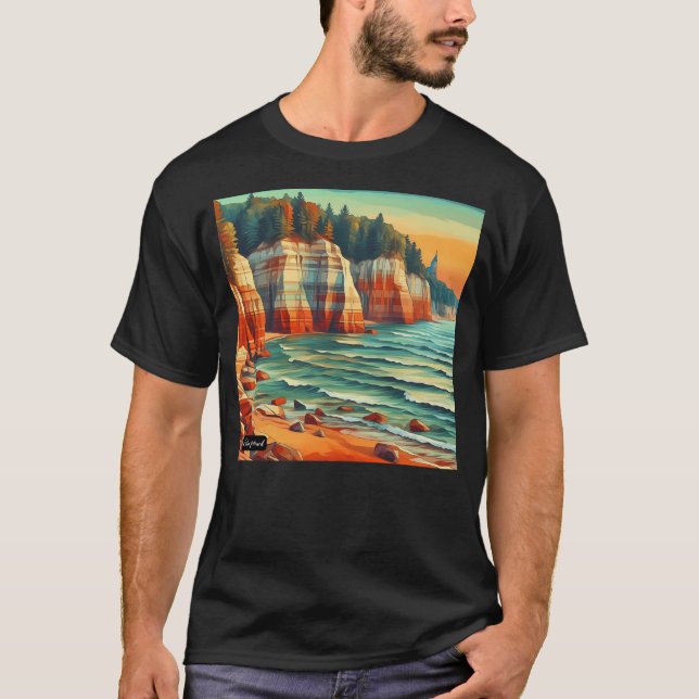 Pictured Rocks National Lakeshore Michigan, Colorf T-Shirt (Front)