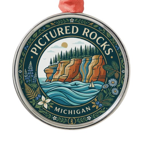 Pictured Rocks National Lakeshore Michigan Metal Ornament