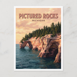 Pictured Rocks National Lakeshore Munising Postcard
