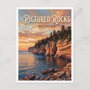 Pictured Rocks National Lakeshore Munising Postcard