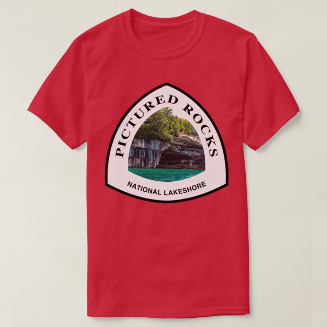 Pictured Rocks National Lakeshore trail marker T-Shirt (Design Front)