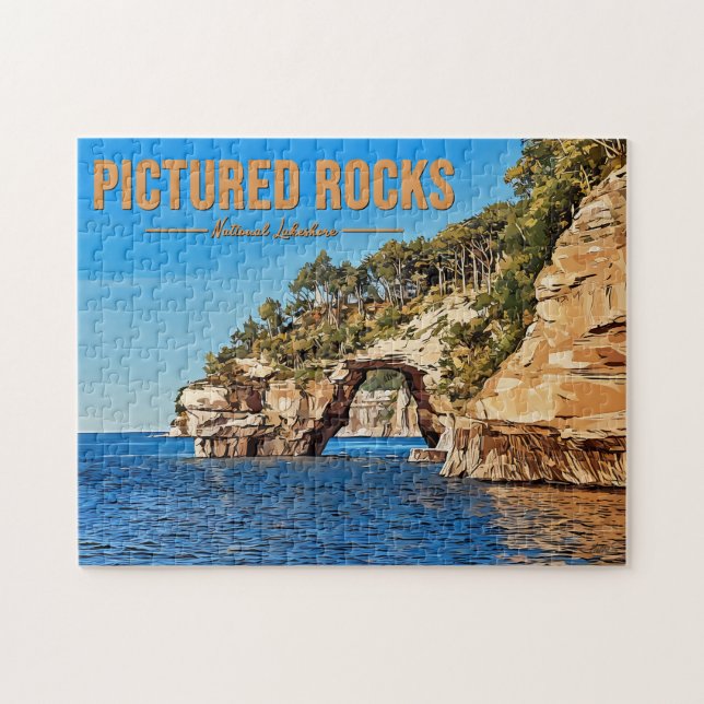 Pictured Rocks National Lakeshore Vintage Puzzle (Horizontal)