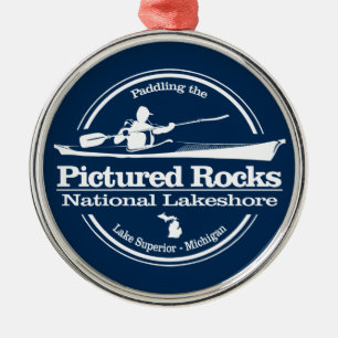 Pictured Rocks NLS (SK) Metal Ornament
