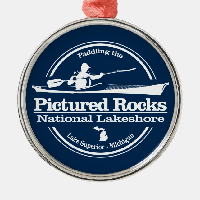 Pictured Rocks NLS (SK) Metal Ornament (Front)