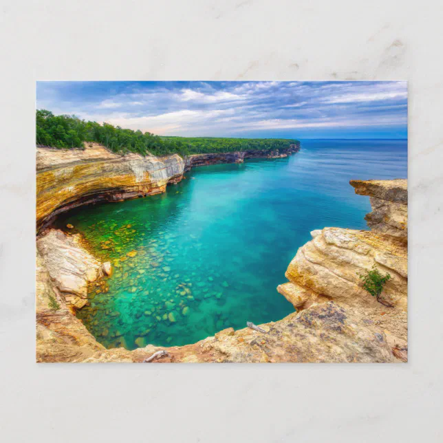 Pictured Rocks Vista Photo Print Postcard | Zazzle