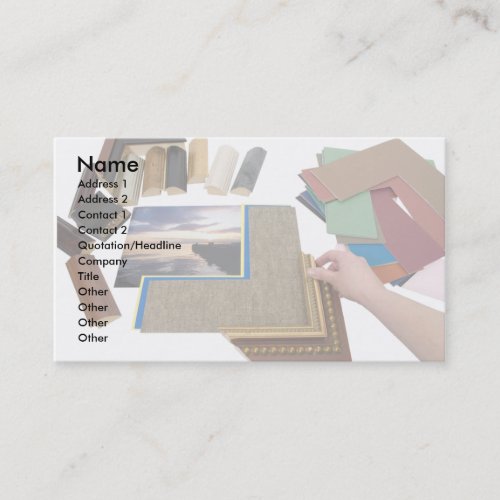 PictureFraming, Name, Address 1, Address 2, Con... Business Card Template
