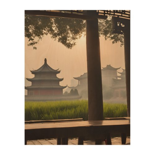 Pictures of China in the morning    Wood Wall Art