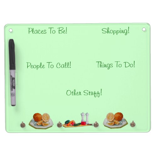 pictures of fruit and veg for the kitchen dry erase board with keychain holder