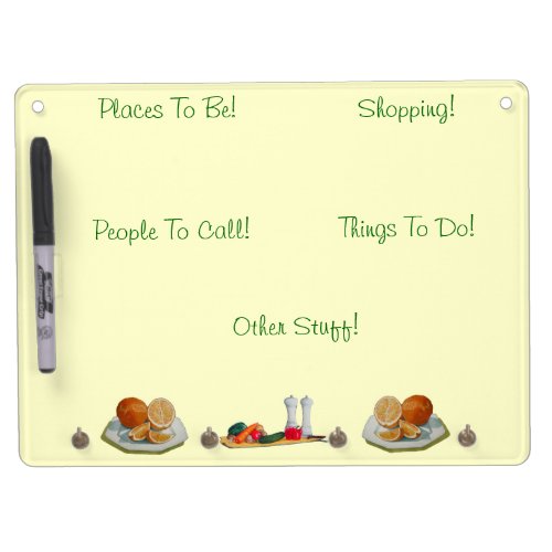 pictures of fruit and veg for the kitchen dry erase board with keychain holder