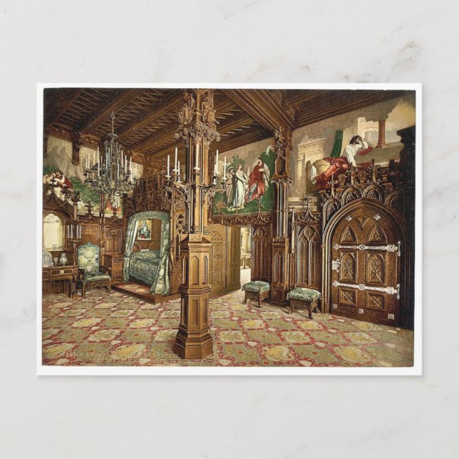 Pictures of Tristan story, bedroom, Neuschwanstein Postcard (Front)