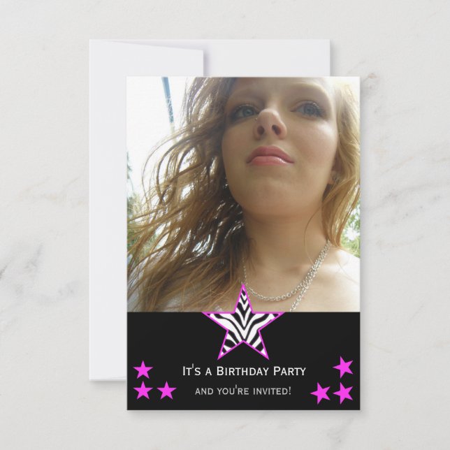 Pictures: Zebra Star Party Invitation (Front)