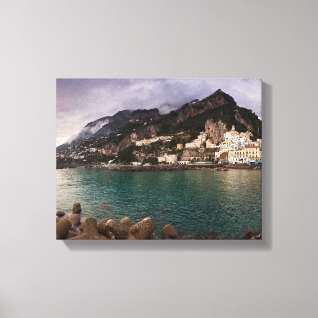 Picturesque Amalfi Coast, Italy Seaside Town Canvas Print (Front)