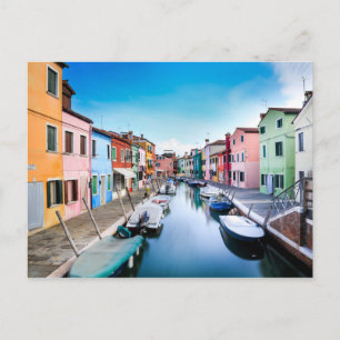 Picturesque Burano Island Venice Italy Postcard