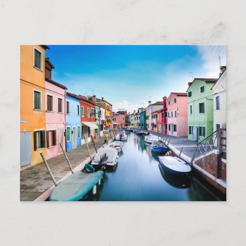 Picturesque Burano Island Venice Italy Postcard