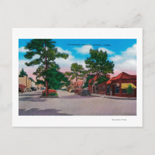 Picturesque Business District, Carmel Postcard