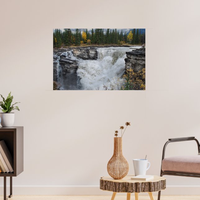 Picturesque Canadian Waterfall, Athabasca Falls Poster (Living Room 3)