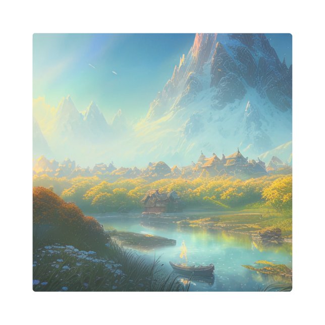 Picturesque Hamlet, countryside village Metal Print (Front)