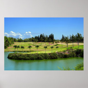Picturesque Hawaiian Golf Course Poster