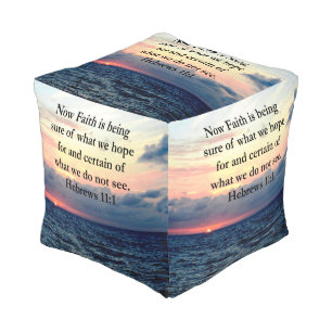PICTURESQUE HEBREWS 11:1 PHOTO DESIGN POUF