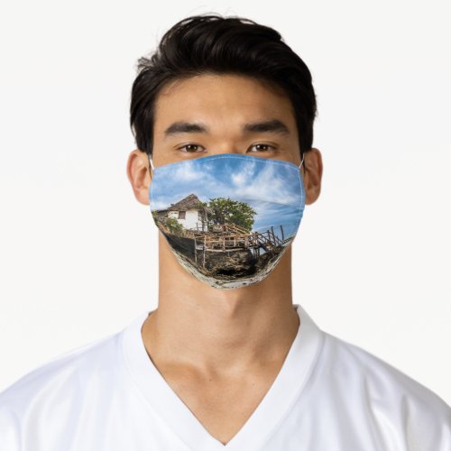 Picturesque house on a tropical coral outcrop adult cloth face mask