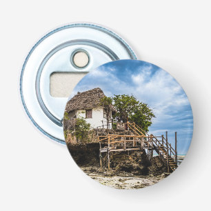 Picturesque house on a tropical coral outcrop bottle opener