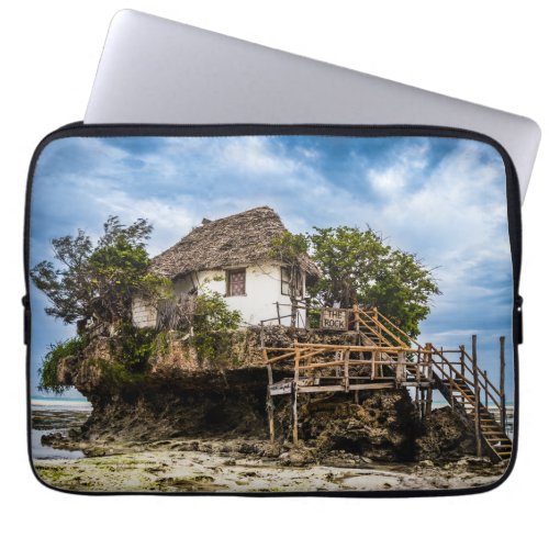 Picturesque house on a tropical coral outcrop laptop sleeve