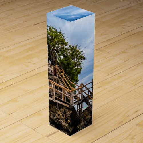 Picturesque house on a tropical coral outcrop wine box