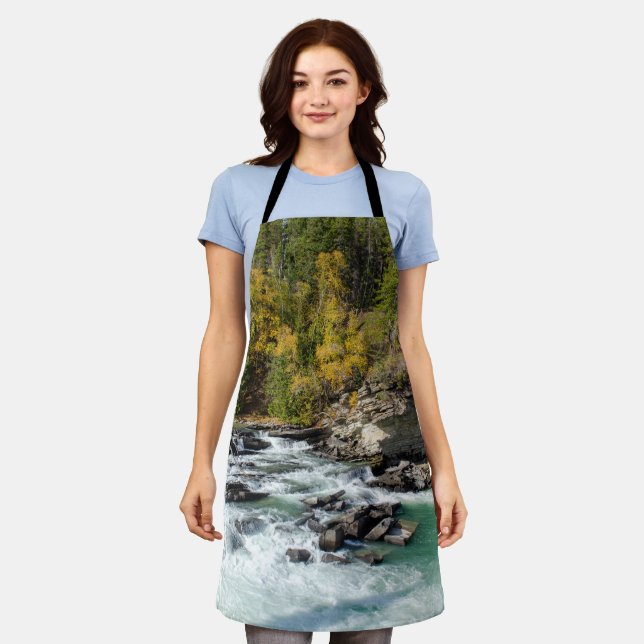 Picturesque Landscape, Canadian Fraser River Apron (Worn)