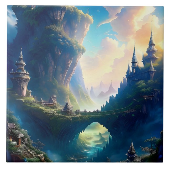 Picturesque Landscape Five Ceramic Tile (Front)