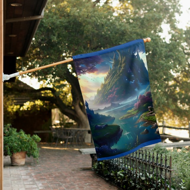 Picturesque Landscape Four House Flag (In SItu)